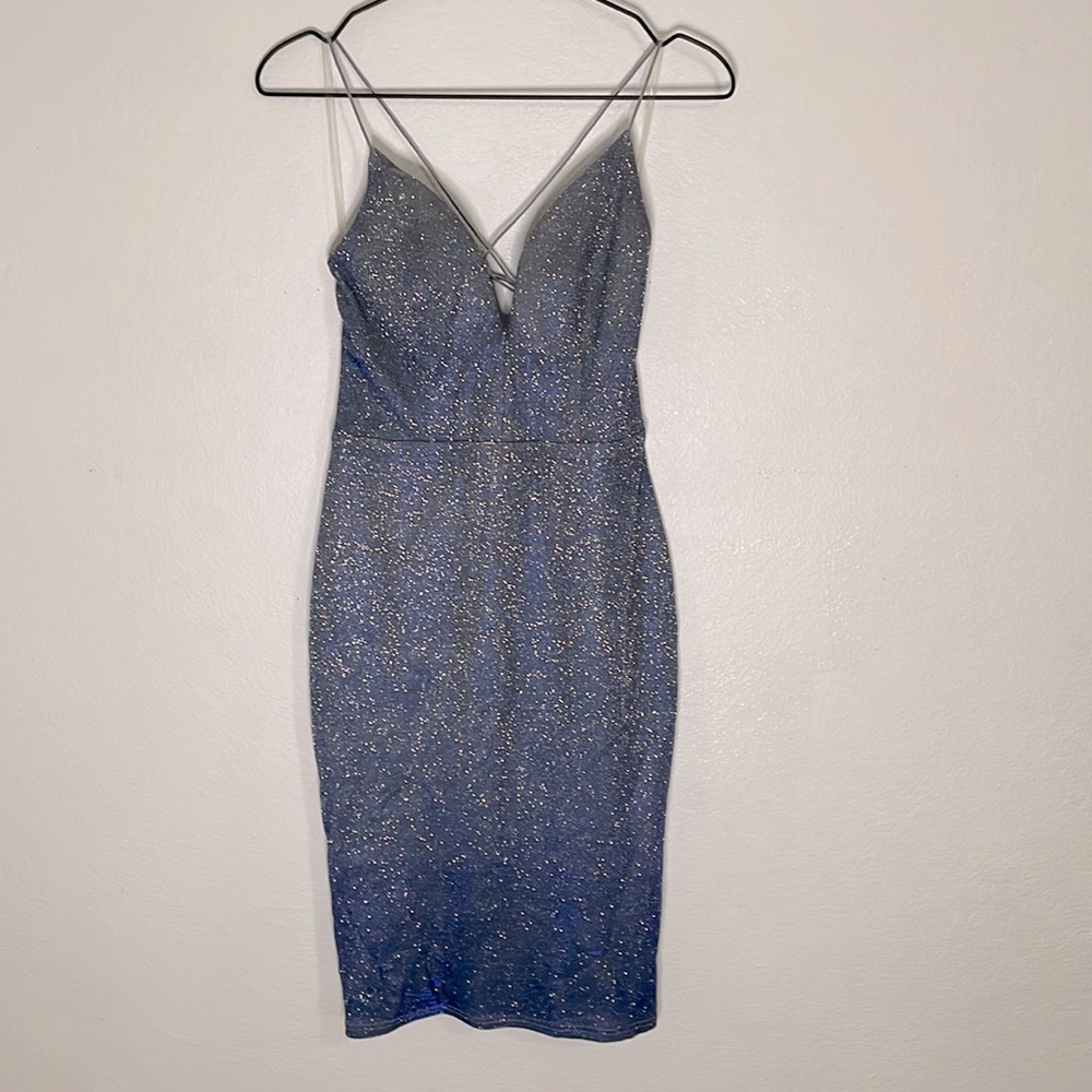 Blue shimmer winter wonderland dress
